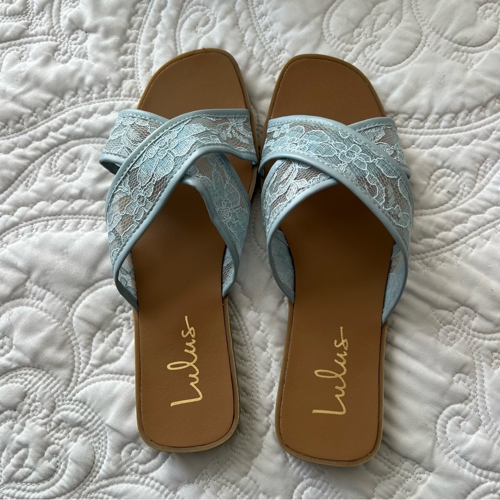Lulu's Blue Lace Women's Sandals NWT size 7